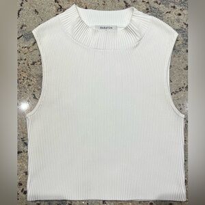 Aritzia Babaton Ribbed Sleeveless Top in White